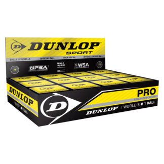 Dunlop Pro Double Yellow Dot squash balls - 1 dozen box